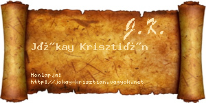 Jókay Krisztián névjegykártya